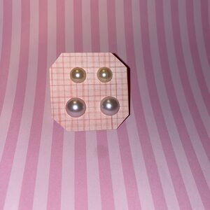 Elegant Pearl Stud Earrings Set